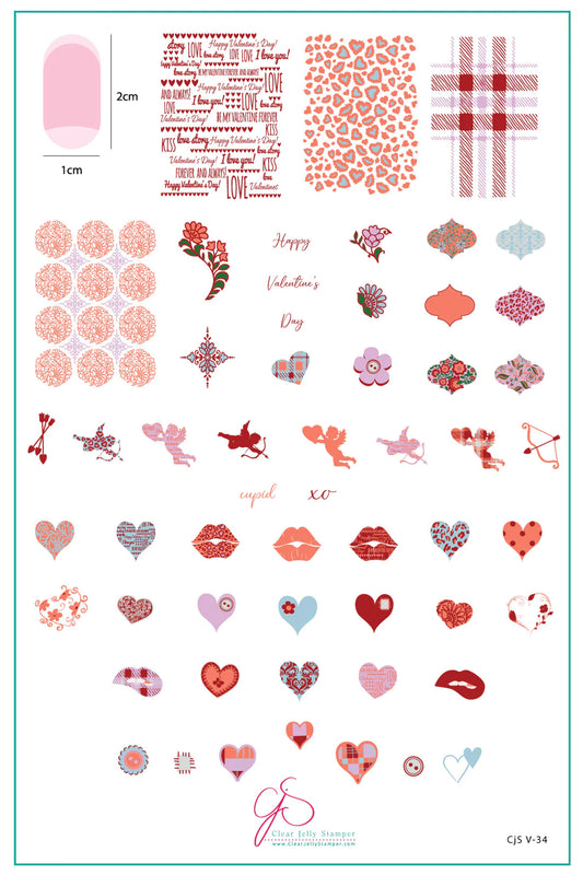 Patterned Valentines (CJS-V-34)